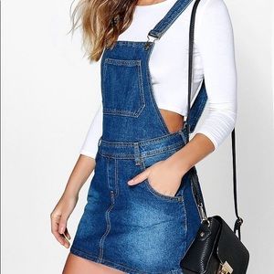 Hollie Denim Dungaree Pinafore Dress